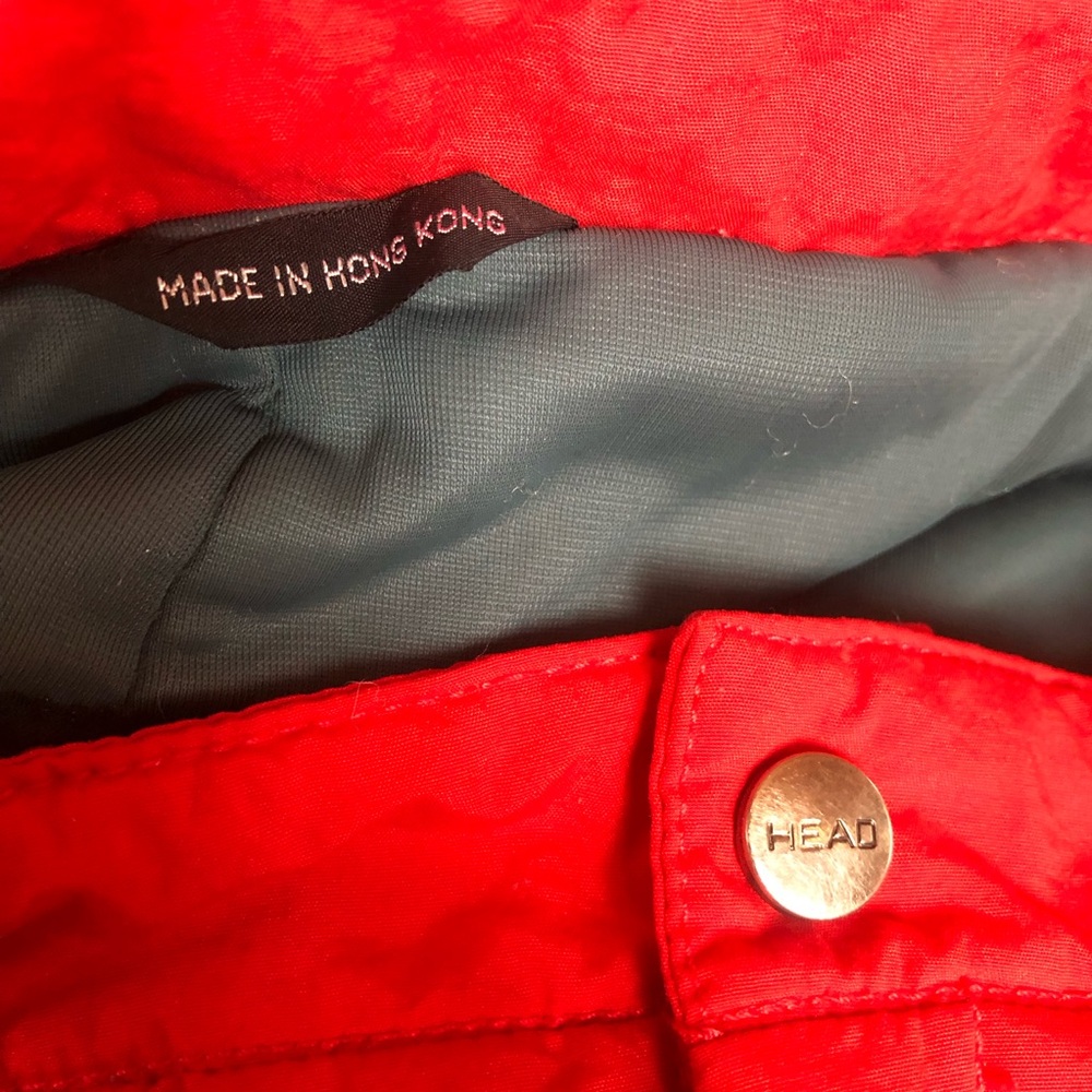 Vintage Head Winter Men’s Red Ski Pants with 2 Side  Zipper Detail